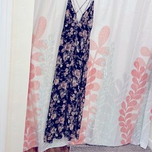 Chiffon floral floor length strappy sundress